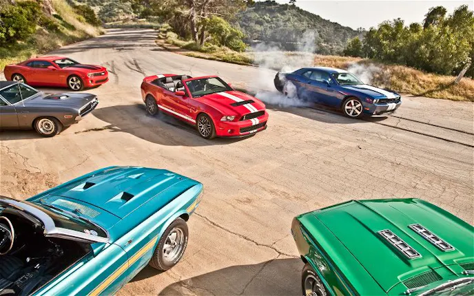 old-vs-new-camaro-challenger-shelby-GT500-front-end