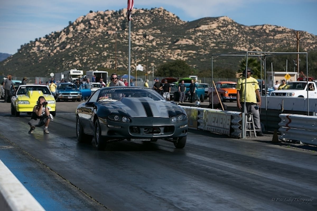 Best E.T. at Barona was a disappointing high 5-second run in the 1/8 mile. We simply couldn't get the new F1X/convertor combo to properly flash off the starting line. We needed to get a new convertor in BlownZ before the next test date. We had a secondary issue with a RPM miss or Rev Limit.