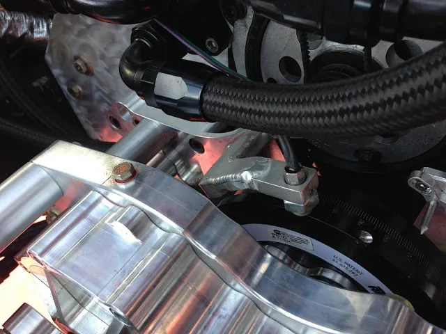 We got on the phone with MSD's Joe Pando, and he helped us identify our crank trigger as a potential culprit. He felt like the way we mounted the crank trigger was likely to be causing a high RPM flutter. Nothing we could do at the track, so we closed the crank trigger gap to .040-inch and hoped that helped.