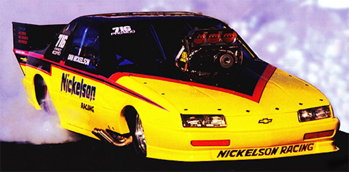 Dan drove his 1994 Chevy Beretta to two Nitro Couple championships in the early 2000’s. The Beretta was originally a Super Comp car that was modified to run Pro Mod. This was Dan’s first example of taking an older car and making it work.