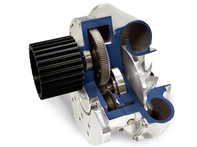 The transmission within the F-1X is the same one that ProCharger has relied on for the F-Series supercharger family since day one – it hasn't changed a bit. The unit features self-contained oiling, ProCharger's patented, high-speed compound bearing assembly, and precision-ground 9310 steel gears.