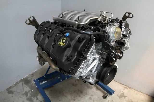 This is how our engine arrived in the beginning - just as if it were destined for a brand-new Mustang on the assembly line.