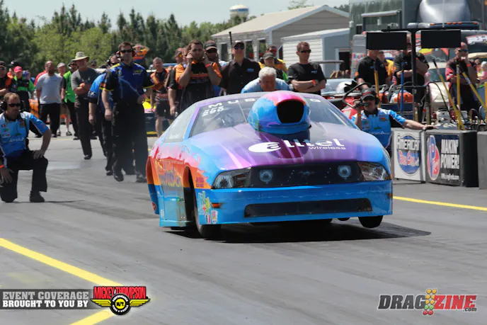 Trevor Eman came out hard in Extreme Pro Stock putting the Team Aruba 2011 Mustang on the pole with a 4.063 @ 177.44.