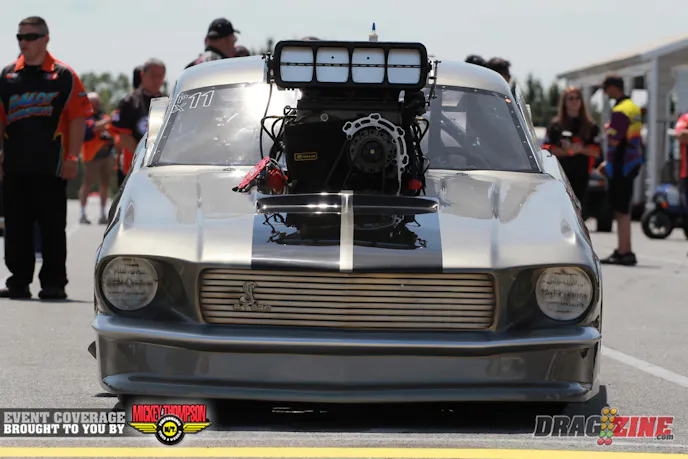 Michael Neal has a new ride this year purchased from Mike Ashley. They won at Montgomery Southern Outlaws two wekes ago, this is his first ADRL race this year. The team plans to run mostly outlaw races this year and ADRL events when it fits their schedule. He kicked the tires at the hit on his first run today in Pro Extreme.