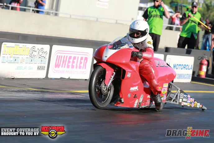 Paul Gast struggled today but got it right in the final session as the last bike down the track running a  4.187 @ 170.13 to jump in the field in tenth position.