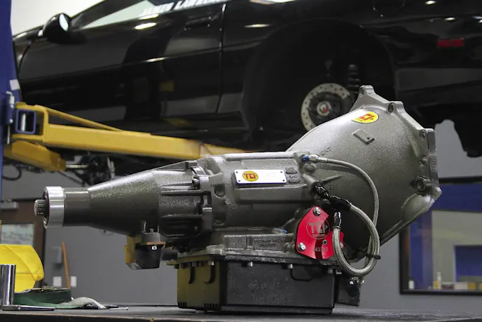 We called upon our friends at TCI Automotive for a beefier transmission and converter combo to pair with our new F1-X combo for 2013. What we have now is one of their Pro-X Powerglide transmissions (similiar to the Pro-X we ran previously, but with a newer full-bearing bearing case and tail housing, among several other upgraded attributes. The new converter is a 9.5-inch model.