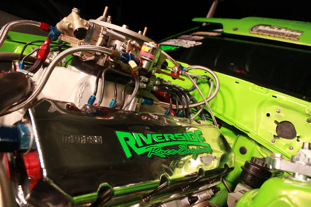 The team went to Pee Wee Williams at Riverside Race Engines for a new combo for 2013 and came back with a 585 ci. big Chevy topped with Brodix CNC ported heads.