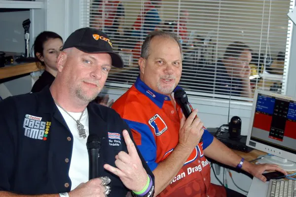 Brian Olson (right) will be one half of the announcing team for the nine-race inaugural season of the X-DRL drag racing series.