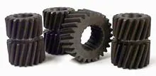 The OEM helical gear set is designed for quiet operation, not high horsepower applications.