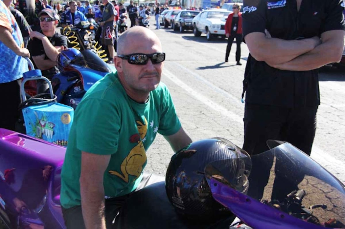 Rhett Lougheed will fly over from California to compete in the Pro Stock Motorcycle bracket.