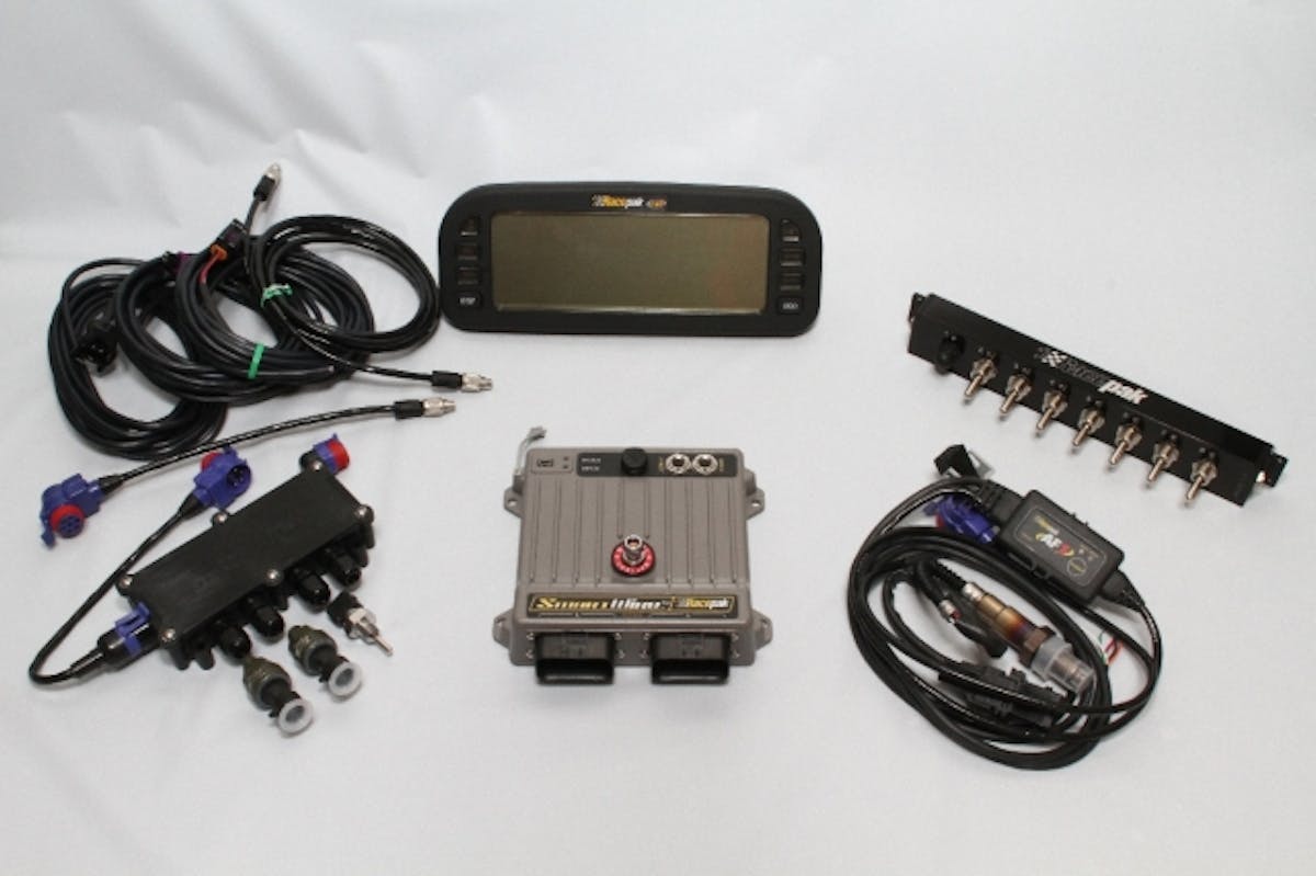 We used a complete SmartWire system from Racepak and added on their UDX dash and AF-1 wideband controller.