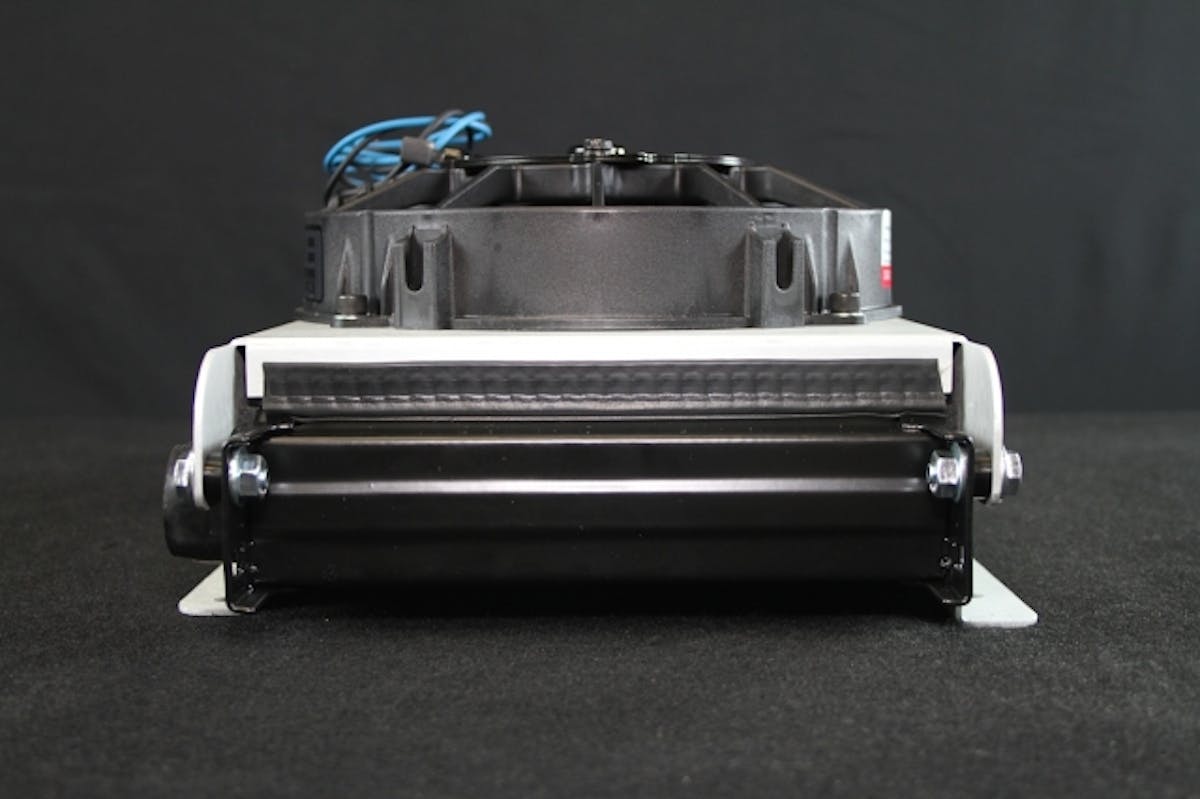 The remote mounting capability of the Derale Hyper-Cool unit allows one to mount the cooler away from the cluttered engine compartment (and the heat that exists there) and place it in a more suitable location. The stacked plate designed of the heat exchanger keeps this unit compact, yet efficient and durable.