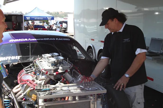 We caught up with Joe Lepone who tells us that there was no engine damage as a result of the nitrous chuff yesterday, though he does say, "We're done with hood scoops..."