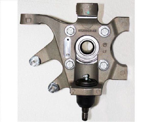 The part under investigation is the rear suspension knuckle, pictured here.