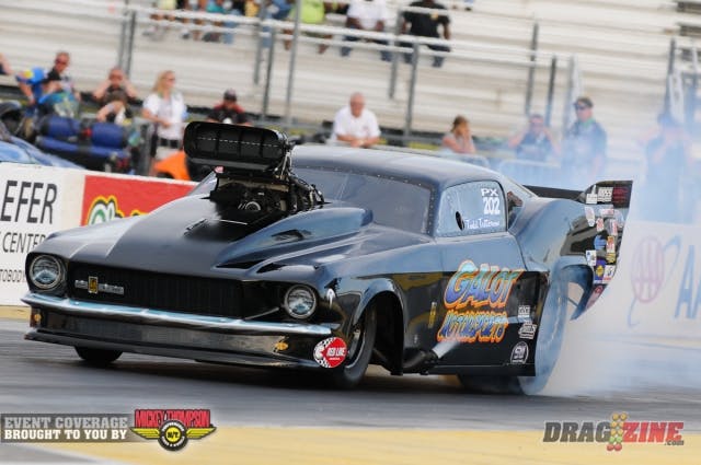 Todd Tutterow's fortunes have been much better this weekend than his last visit to the Gateway facility when he spun around and struck the guardrail at the ADRL race here last June. Tutterow has yet to make a representative pass through the first two sessions, but the car is still in tip-top shape.