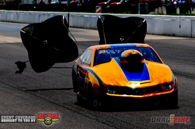 Local favorite John DeFlorian Jr. concluded qualifying in X-Treme Pro Stock in third with his 4.100 best from Friday.