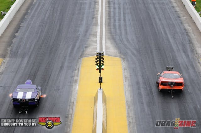 Kevin Rivenbark was well out on Ron Muenks who was dead-late with a .210 light, and that was all she wrote, as Rivenbark scored a 3.92 to 3.91 holeshot win in Pro Mod.