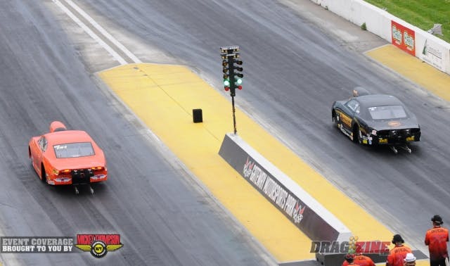 The gap you see here was all that GTodd Hoerner needed to make it two-in-a-row here at Gateway, as he was.004 on the tree and 4.14 on the race track, leaving the 4.10 posted by Dean Goforth a bit short.