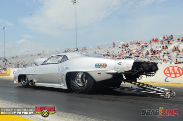 Bob Rahaim made the best run of the opening round of Pro Nitrous with his 3.886. Rahaim will face Robert Mathis in the next round in what should be a great battle.