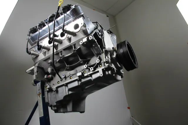 We chose a very stock-like wet sump oil pan that provided plenty of clearance at the cross member.