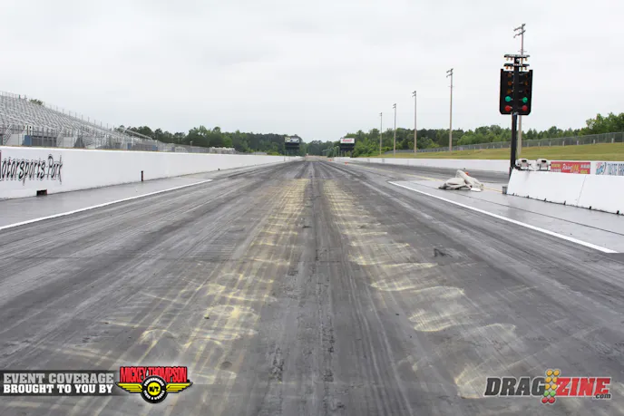 For yesterdays test session the Traction Twins had each lane prepped differently, the left side for the Pro Drag Radial cars, the right for the slick tire cars. The radial side was working well with several of those testing in the 4.4X range. Of course the other side was on point as well.