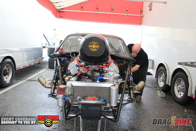 Raymond Matos sits number one in Pro Mod points with the Cuda formerly owned by Dennis Radford. They run an 860 cubic inch engine maintained in house with fuel injection from Pat Musi. I spoke with Rick Fogle about the car which is crew chiefed by Jim “Skid” Rowe. The car is owned by Ramond Matos Sr. and Jr. along with Carlos Colon based out of Puerto Rico.