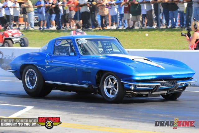 Number two qualifier after one session was Mark Woodruff with his Sonny's powered 67 Vette. His 4.42 @ 183.22 MPH captured top MPH for the round.