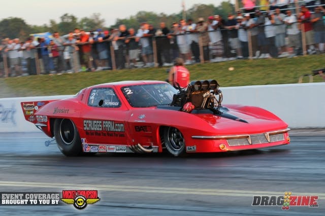 Jason Scruggs put his 63 Vette in second, just ahead of Tommy D'April with a 3.63 @ 208.04 MPH. Scruggs wears the 2 from last years second place finish overall.