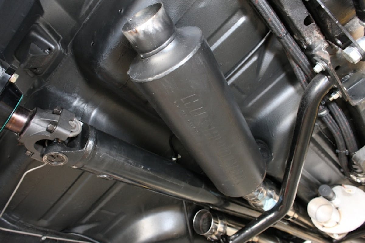 The Pro Series muffler is a round case design that departs from the familiar "Flowmaster sound," with a deeper, less hollow tone.