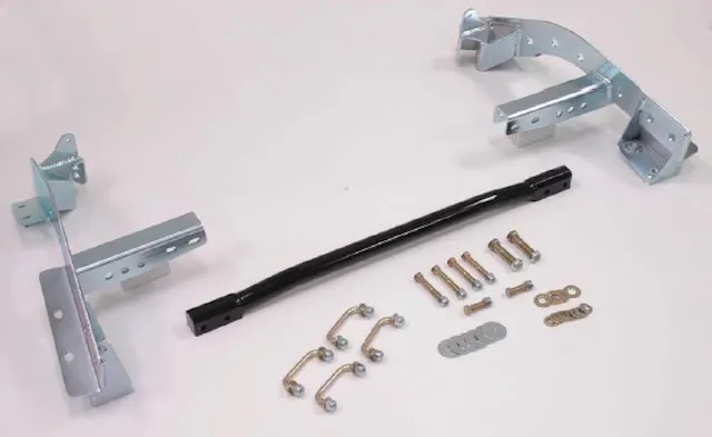The cradle assembly is the foundation for this upgrade. Once the cradle is fastened to the chassis, all of the other components can bolt in.