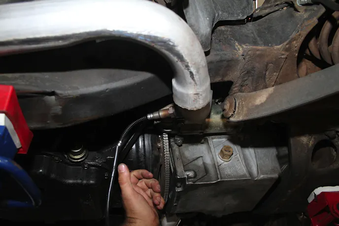 Per the MSD instructions, we installed the wideband oxygen sensor into the provided bung and avoided putting it too close or too far from the header collector.