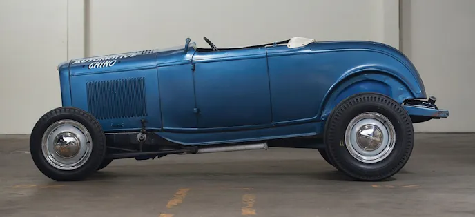 1932 Ford highboy roadster, with a 142.97 MPH Bonneville run to its credit. Image courtesy Auctions America.