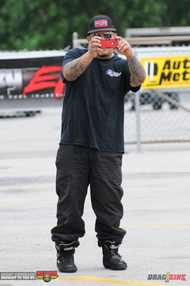 In addition to leading the Super Street 10.5W field with his quick 6.62 yesterday, Mike Murillo has taken up photography today. Brian Hicks remains second with his 6.75, while Brian Campbell jumped into the "sixes" today with his 6.99 effort.