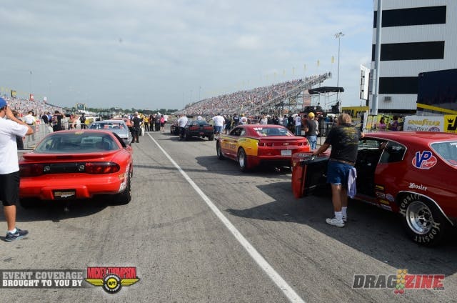 For sportsman racers, the U.S. Nationals is an annual pilgrimage to see old friends and do a little drag racing. It's a party atmosphere among diehard racers, but when the field is whittled from 128 racers down to eight, as it was today, the fun times turn serious, as a U..S. Nationals title looms large.