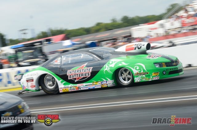  The third session of Pro Stock was sure to be a barnburner given the change of weather conditions, and as expected, we saw a lot of jockeying in the order as competitors stepped up a few hundredths from their prior bests. When the dust settled, however, it was Mike Edwards at the top on the back of his 6.621. 