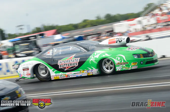 The third session of Pro Stock was sure to be a barnburner given the change of weather conditions, and as expected, we saw a lot of jockeying in the order as competitors stepped up a few hundredths from their prior bests. When the dust settled, however, it was Mike Edwards at the top on the back of his 6.621.