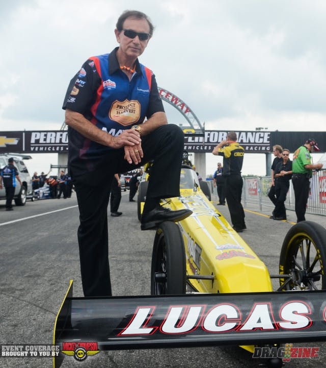 Indy has always been known as as a race where you can expect the unexpected, and although that doesn't ring as true as it once did, everyone comes loaded for bear at the "Big Go" and the big names find themselves with added pressure to perform. Brandon Bernstein surprisingly failed to qualify here at team owner Forrest Lucas' home event at the track that bears his name, while low budget, part-time racer Pat Dakin blasted to an impressive 3.84 t go to No. 12. Lucas' son, Morgan, anchored the tight field with his 3.878.