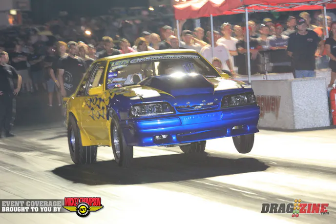 John Keesy sits nimber one in Ultra 275 with a stunning 5.07 @ 142 from last nights session. The turbocharged entry is based out of Coatsville, PA and runs a 427 cubic inch engine.