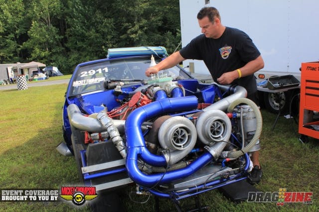 Dave Hance is here this weekend running Outlaw 10.5. I spoke with crew chief Eric Pezzuti briefly while doing routine maintenance. He said they had some tire spin in the middle during last night’s session landing 8th with a 4.32 @ 186 MPH.