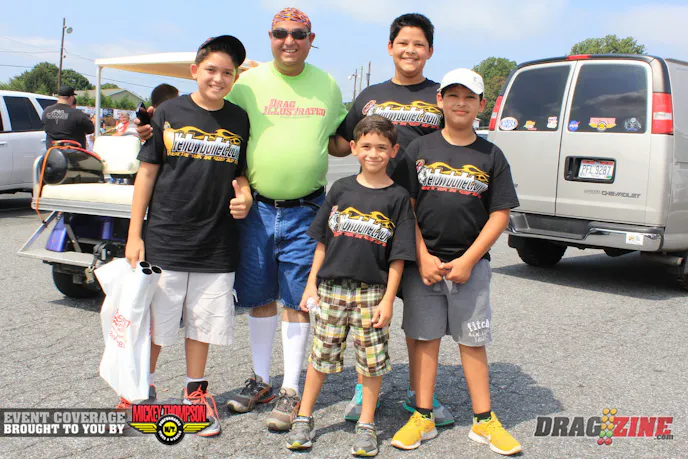 You can't pass up family photo ops like this one with all the kids decked out in YB gear.