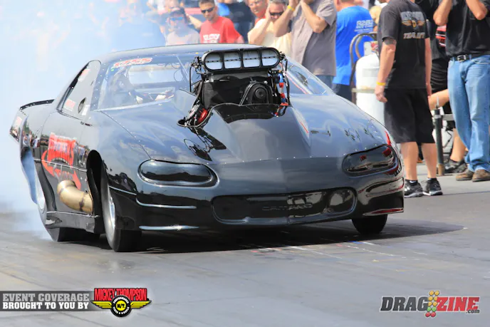 Mike Decker is now behind the wheel of the former Chuck Ulsch 2002 Camaro. They have struggled some so far this weekend and sit at 22nd with a 4.528 @ 127 after lifting on the run. Since the car changed hands the Decker’s have been in the 4 teens. Look for them to be a player this weekend in OL 10.5.