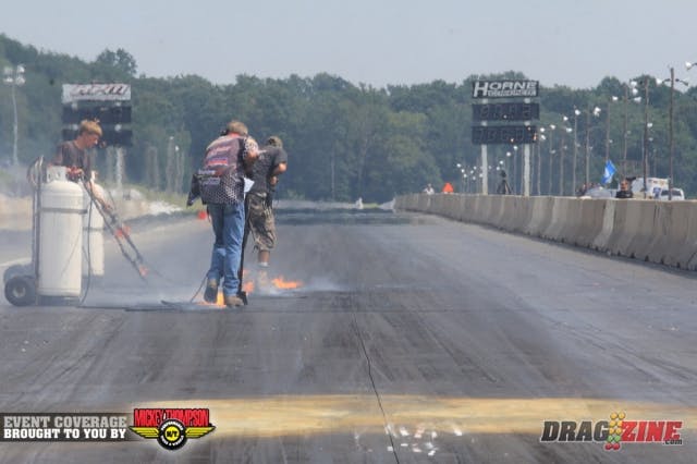 After the 10.5 cars ran some track maintenance was necessary to get the track in shape for X275 and the other radial classes.