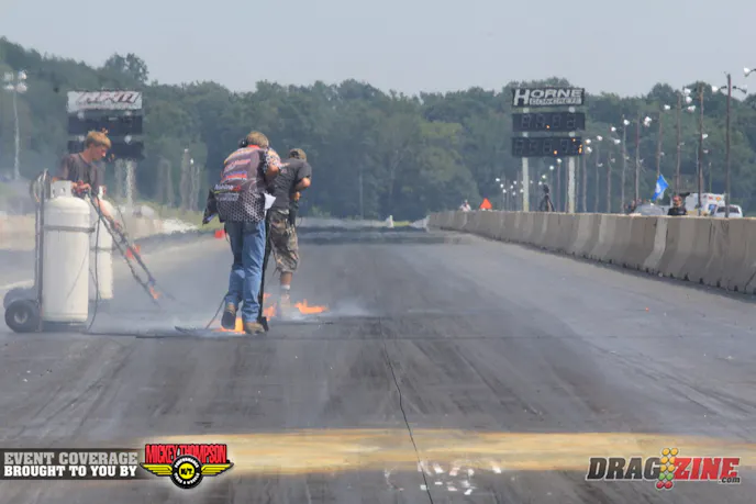 After the 10.5 cars ran some track maintenance was necessary to get the track in shape for X275 and the other radial classes.