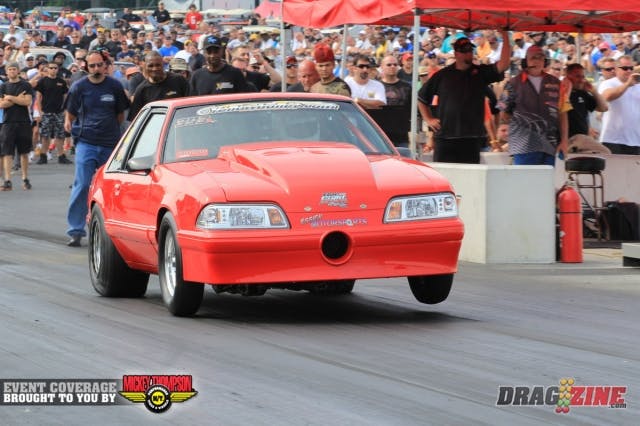  Dan Whetstine was out early in the X275 session and had a clean run landing 7th with a 4.85 @ 147 in his 91 Mustang. He runs a turbocharged 417 ci small block Ford and is teamed up with Tim Essick. 