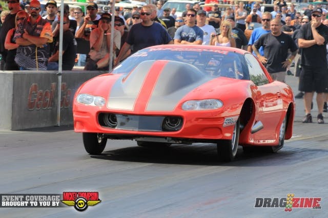 Nick Agostino  met with Jerry Morgano in round one of Outlaw 10.5 earning the win in a side by side race with a 4.357 @ 187 to Morgano's 4.377.