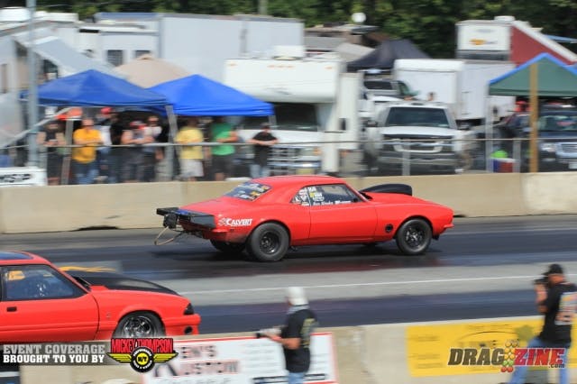 Ron Rhodes had low ET in round one of X275 running a 4.79 @ 147 getting the win over Stafford Virginia racer Dennis Bickford inthe second pair down for the class.