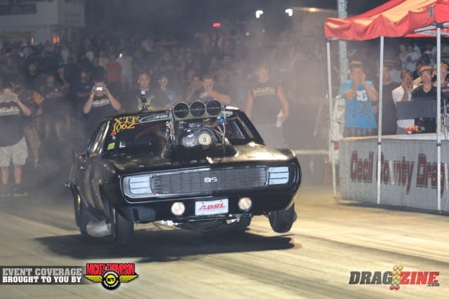 Joe Schroeder backed up his earlier 4.403 with a 4.426 @ 169 to take the Outlaw Big Tire track record in a win over Tom Romeo. He will face Pollaro’s gorgeous Corvette in the final.