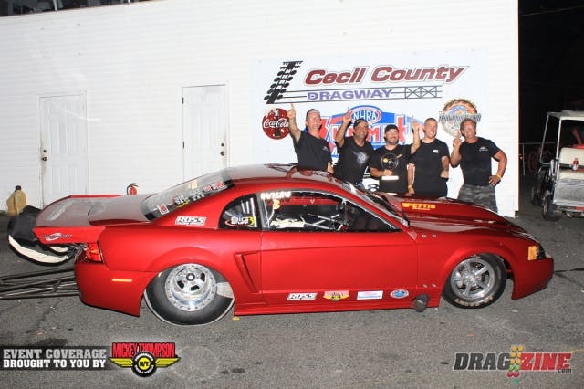 Doug Sikora traveled all the way from Apple Valley, California to compete in Outlaw 10.5 at the fourth annual Yellow Bullet Nationals meeting up with Steven Gorman in the final. Sikora took the starting line advantage with a nice .012 light and going on to earn the victory with a 4.341 to Gorman's game 4.344 for a great side by side final round.