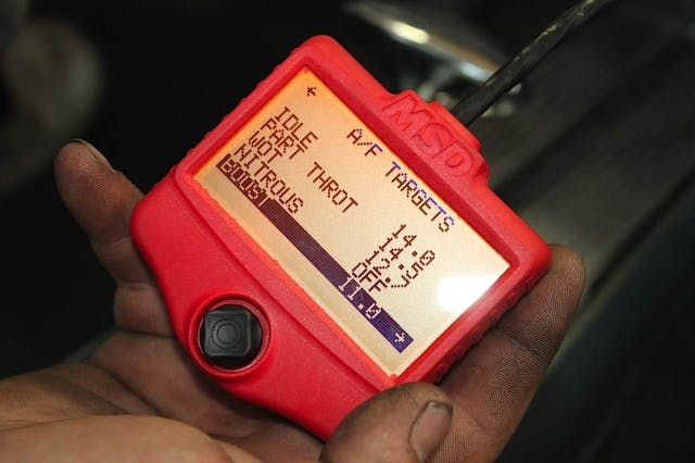 Setting up the targeted air/fuel ratio is as simple as this screen - varying levels of engine RPM will require different levels of fuel - you can choose to let the system handle it, or program it in yourself.