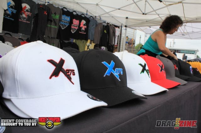 The X275 vendor tent is sure to be busy this weekend. The crew has plenty of stock in hats, shits and other assorted items for sale.